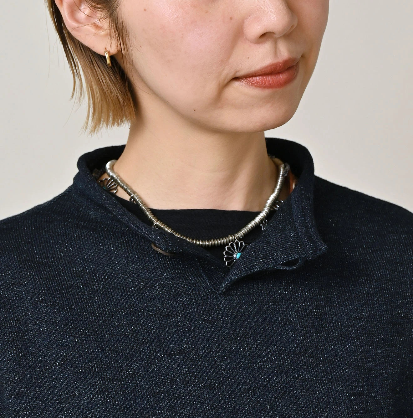 45R Indigo Dekoboko Knit-sewn Pullover - Image 12