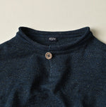 45R Indigo Dekoboko Knit-sewn Pullover