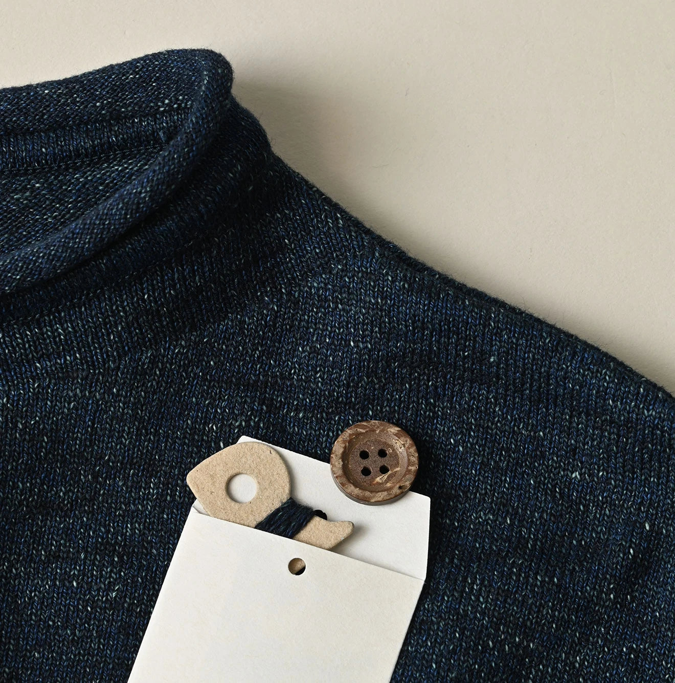 45R Indigo Dekoboko Knit-sewn Pullover