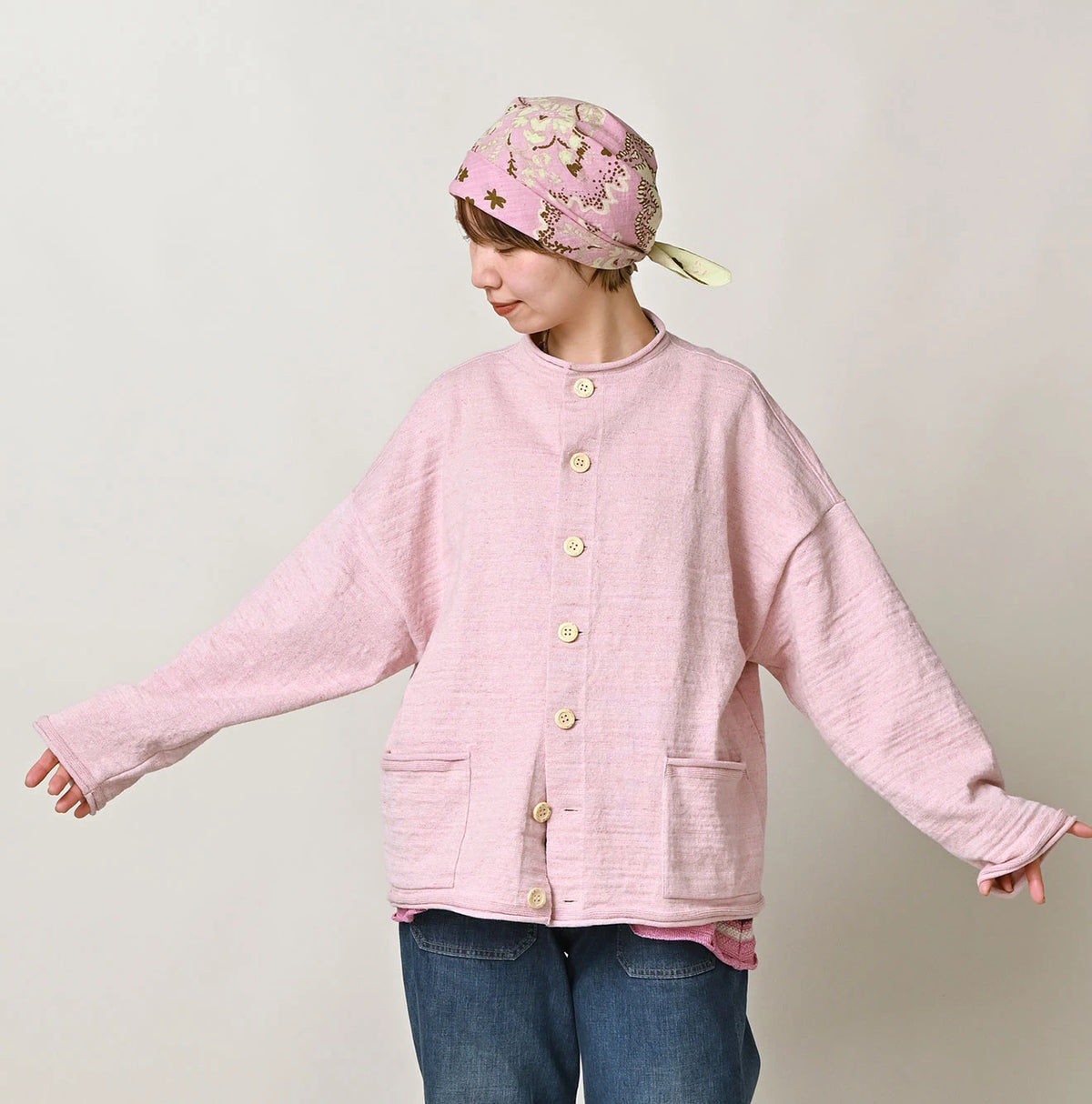 45R Dekoboko Knit-sewn Cardigan
