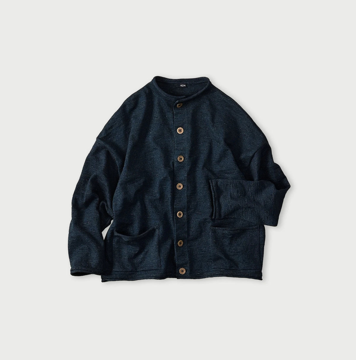45R Indigo Dekoboko Knit-sewn Cardigan