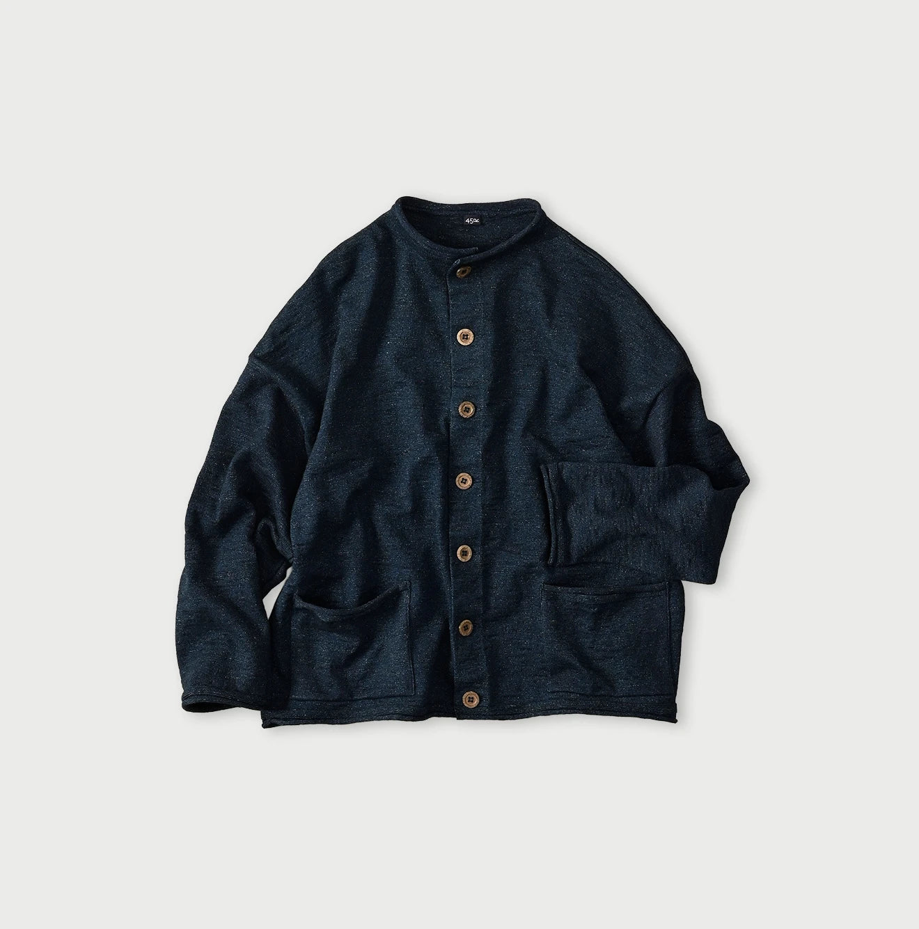 45R Indigo Dekoboko Knit-sewn Cardigan - Image 1