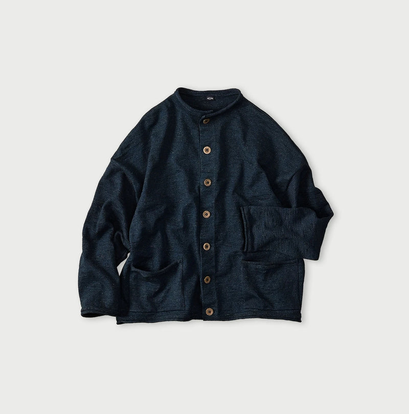 45R Indigo Dekoboko Knit-sewn Cardigan - Image 1