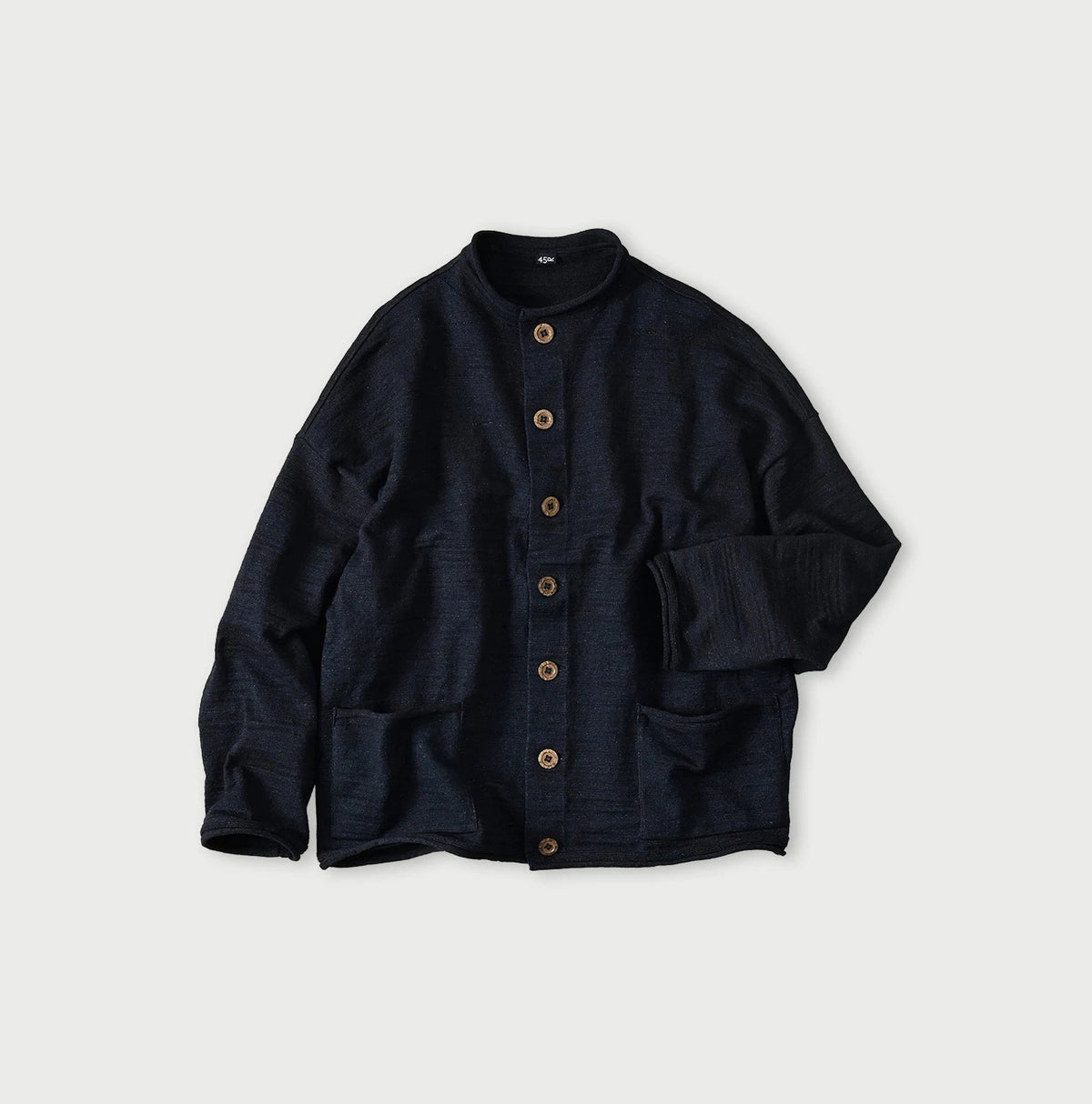 45R Indigo Dekoboko Knit-sewn Cardigan