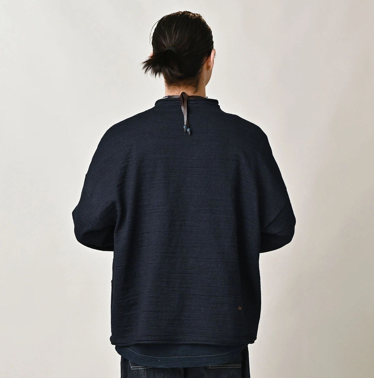 45R Indigo Dekoboko Knit-sewn Cardigan