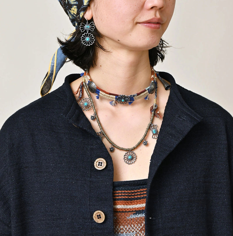 45R Indigo Dekoboko Knit-sewn Cardigan - Image 12