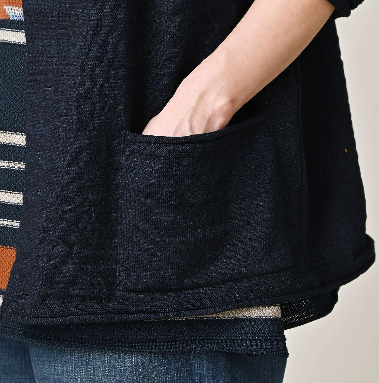 45R Indigo Dekoboko Knit-sewn Cardigan - Image 13