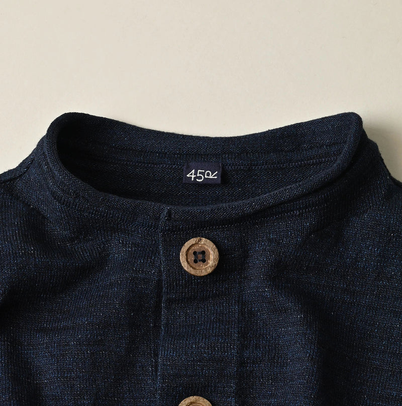 45R Indigo Dekoboko Knit-sewn Cardigan - Image 17