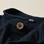 45R Indigo Dekoboko Knit-sewn Cardigan