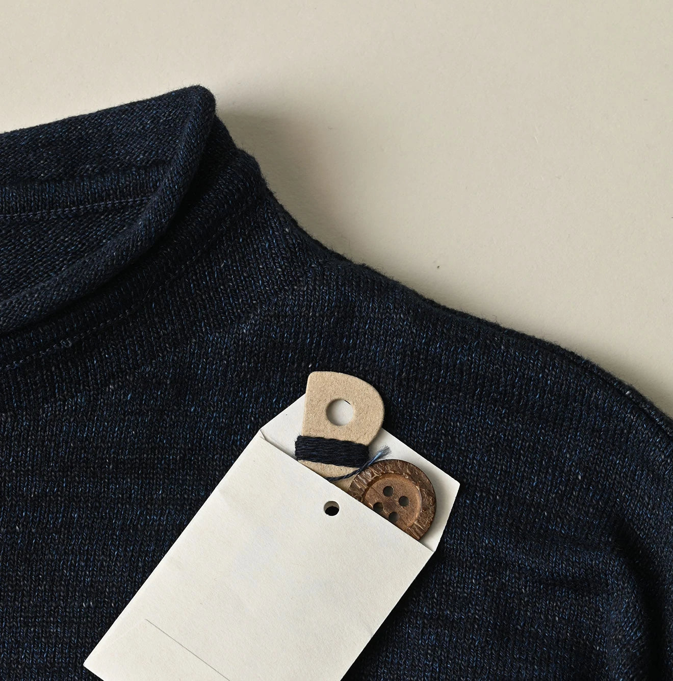 45R Indigo Dekoboko Knit-sewn Cardigan