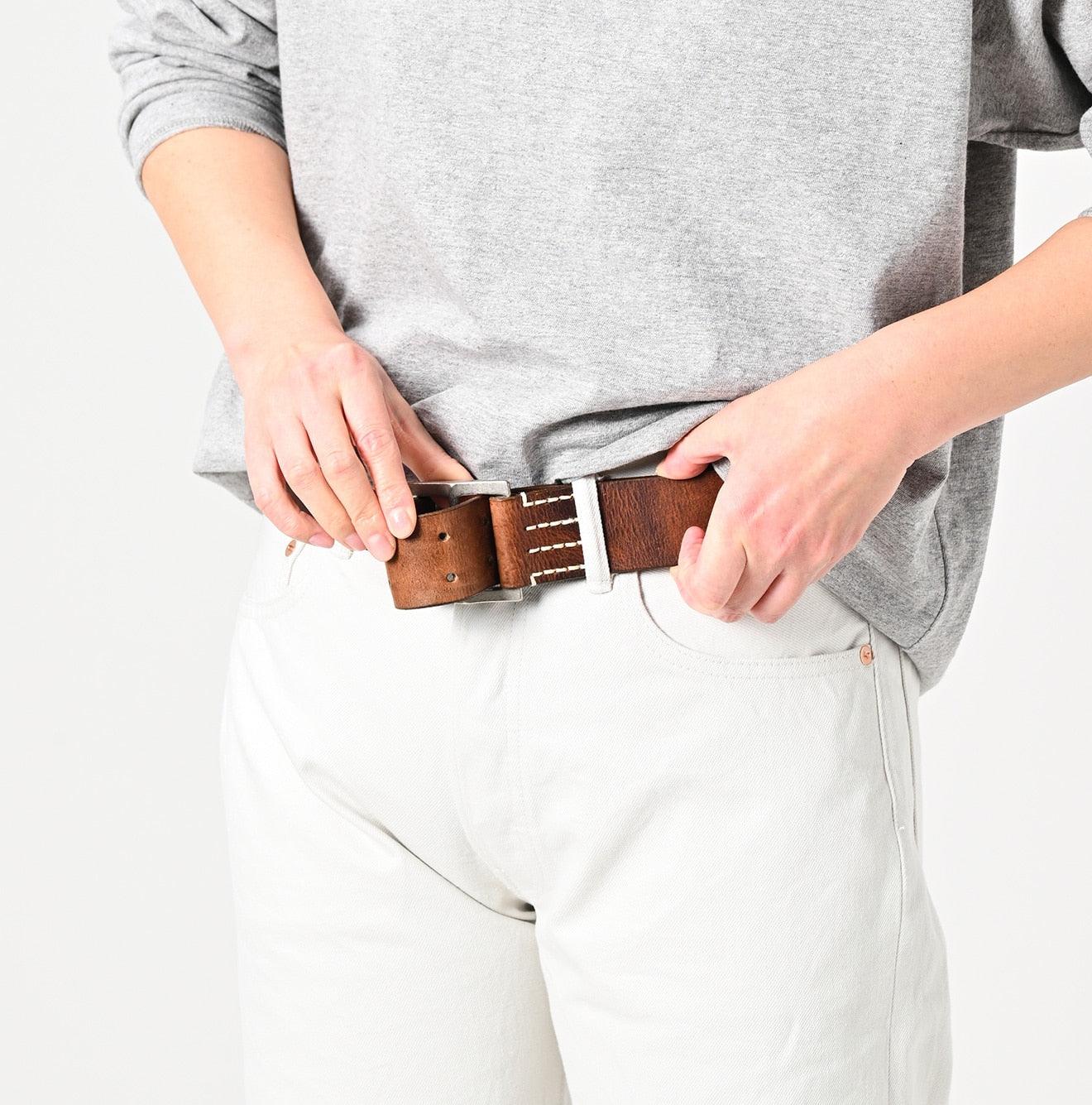 Vintage Leather Wide Belt - 45R by 45rpm studio - Image 7