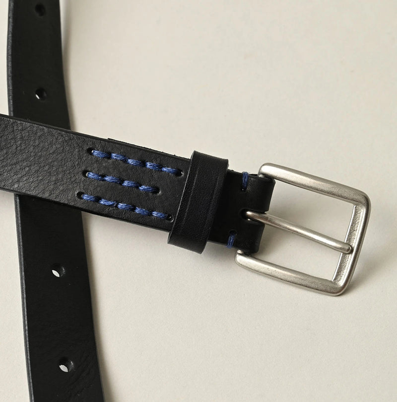 45R Azura Vintage Leather Slim Belt - Image 3