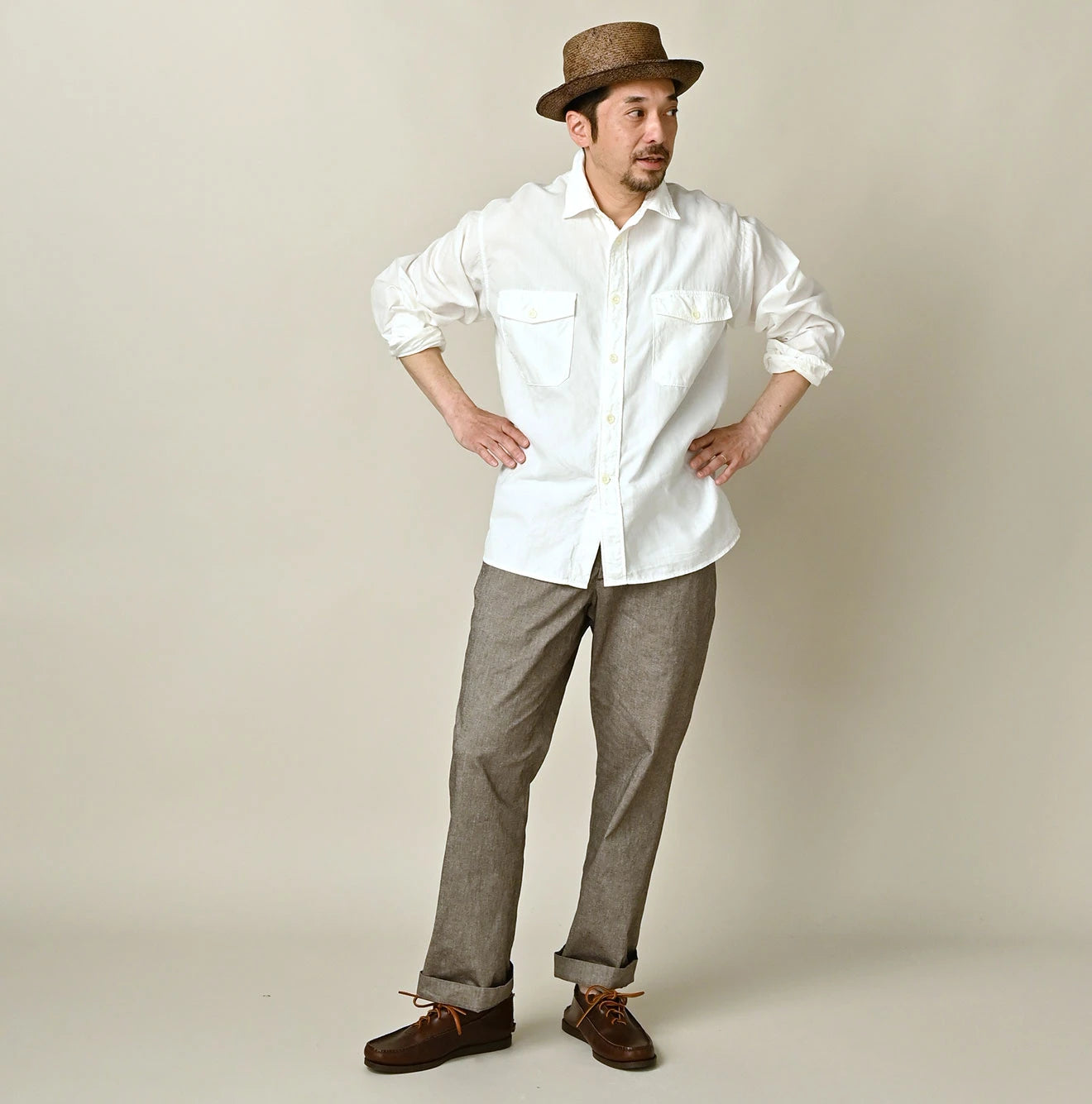 45R Khadi Oxford 908 Cruise Shirt (White) - Image 2