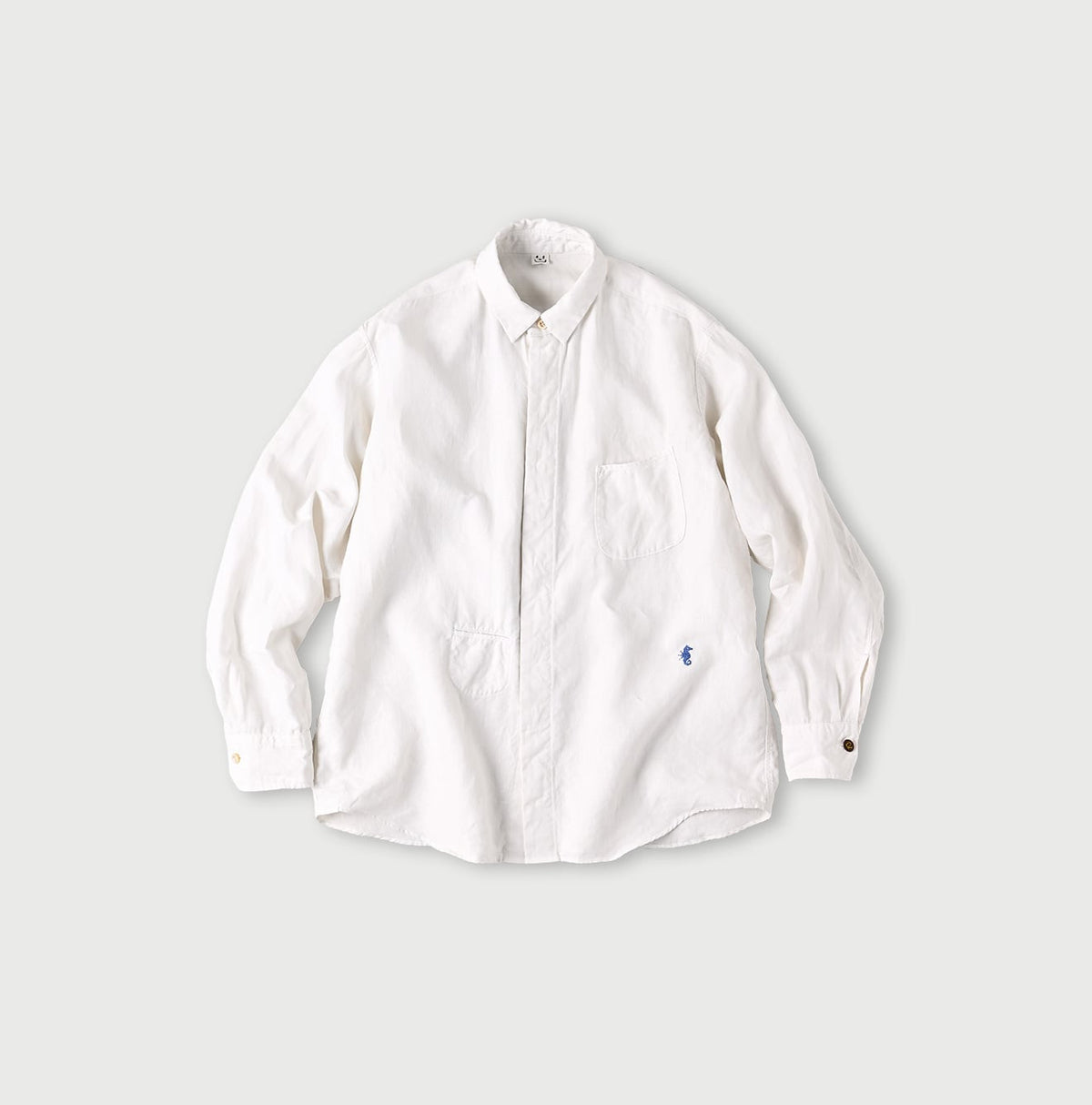 Botanical Dyed Linen 908 Ocean Shirt