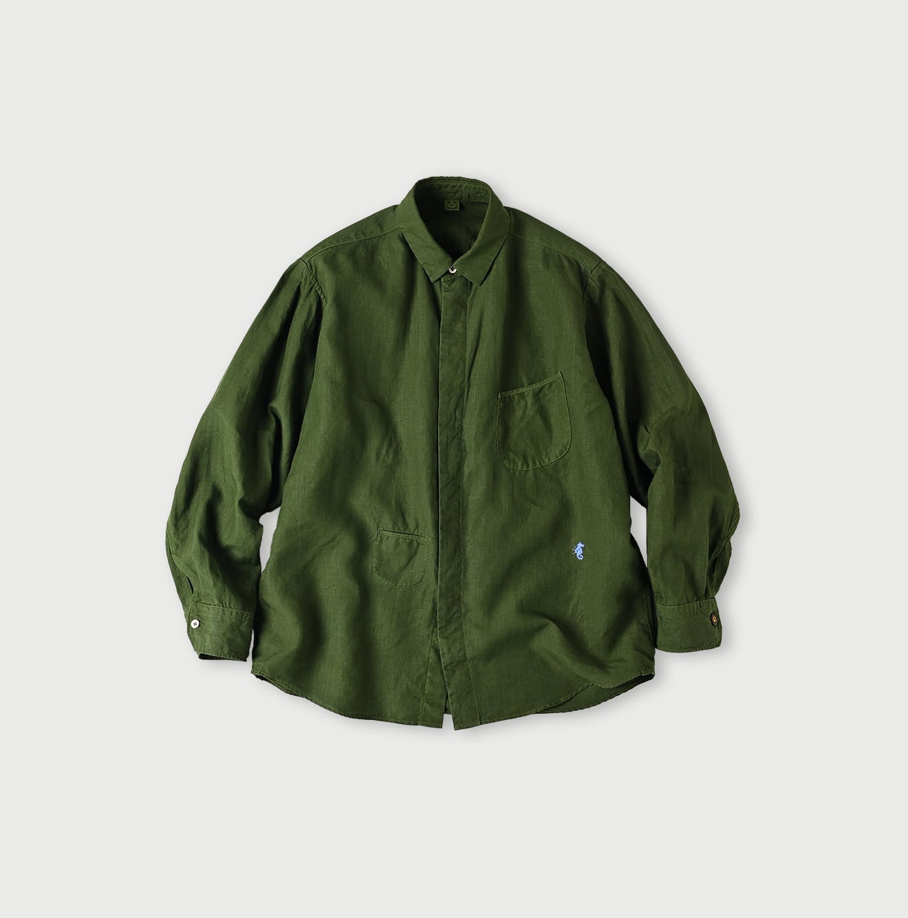 45R Botanical Dyed Linen 908 Ocean Shirt - Image 4