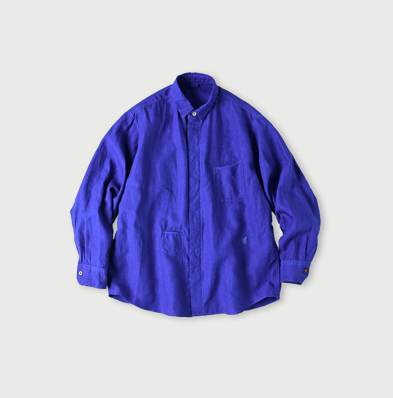 45R Botanical Dyed Linen 908 Ocean Shirt - Image 3