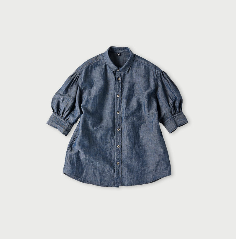 45R Cotton Linen Dungaree Cuppe Shirt Nou - Image 1