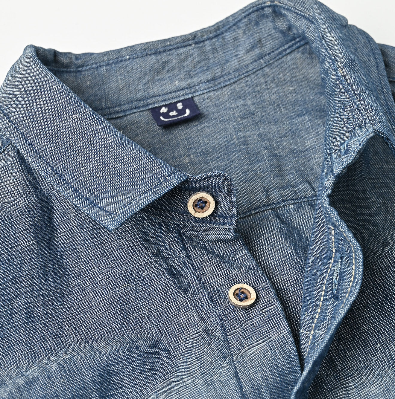 45R Cotton Linen Dungaree Cuppe Shirt Nou - Image 10