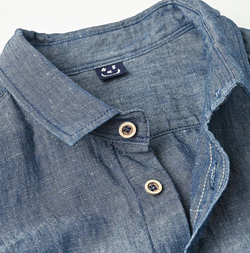 45R Cotton Linen Dungaree Cuppe Shirt Nou - Image 10