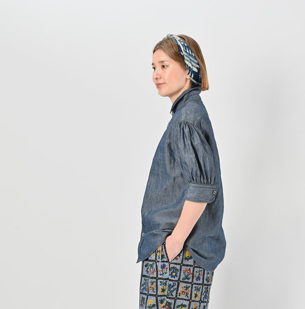 45R Cotton Linen Dungaree Cuppe Shirt Nou