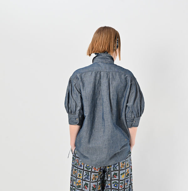 45R Cotton Linen Dungaree Cuppe Shirt Nou