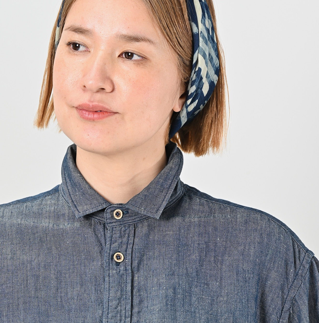 45R Cotton Linen Dungaree Cuppe Shirt Nou - Image 6