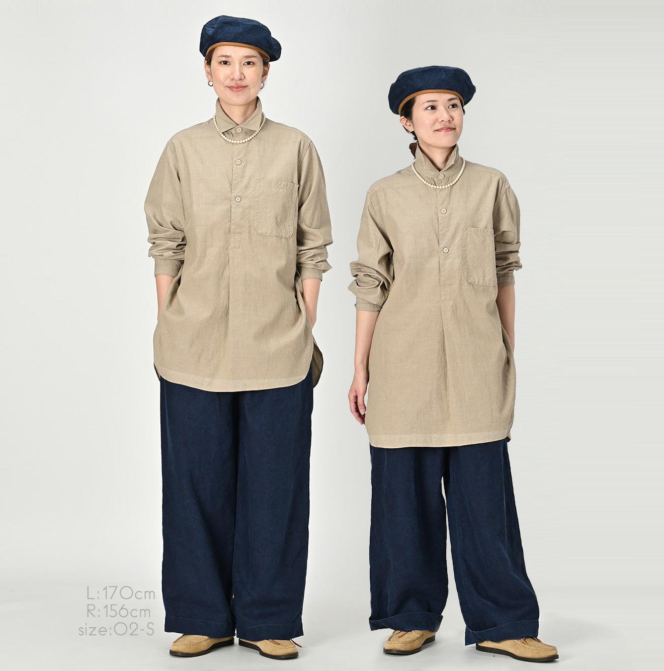 Khadi Oxford 908 Grandpa Pullover Shirt – 45R GLOBAL