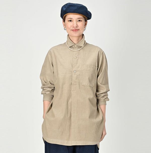 Khadi Oxford 908 Grandpa Pullover Shirt - 45R by 45rpm studio