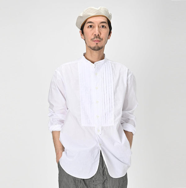 Batiste 908 Pintuck Stand Collar Shirt - 45R by 45rpm studio