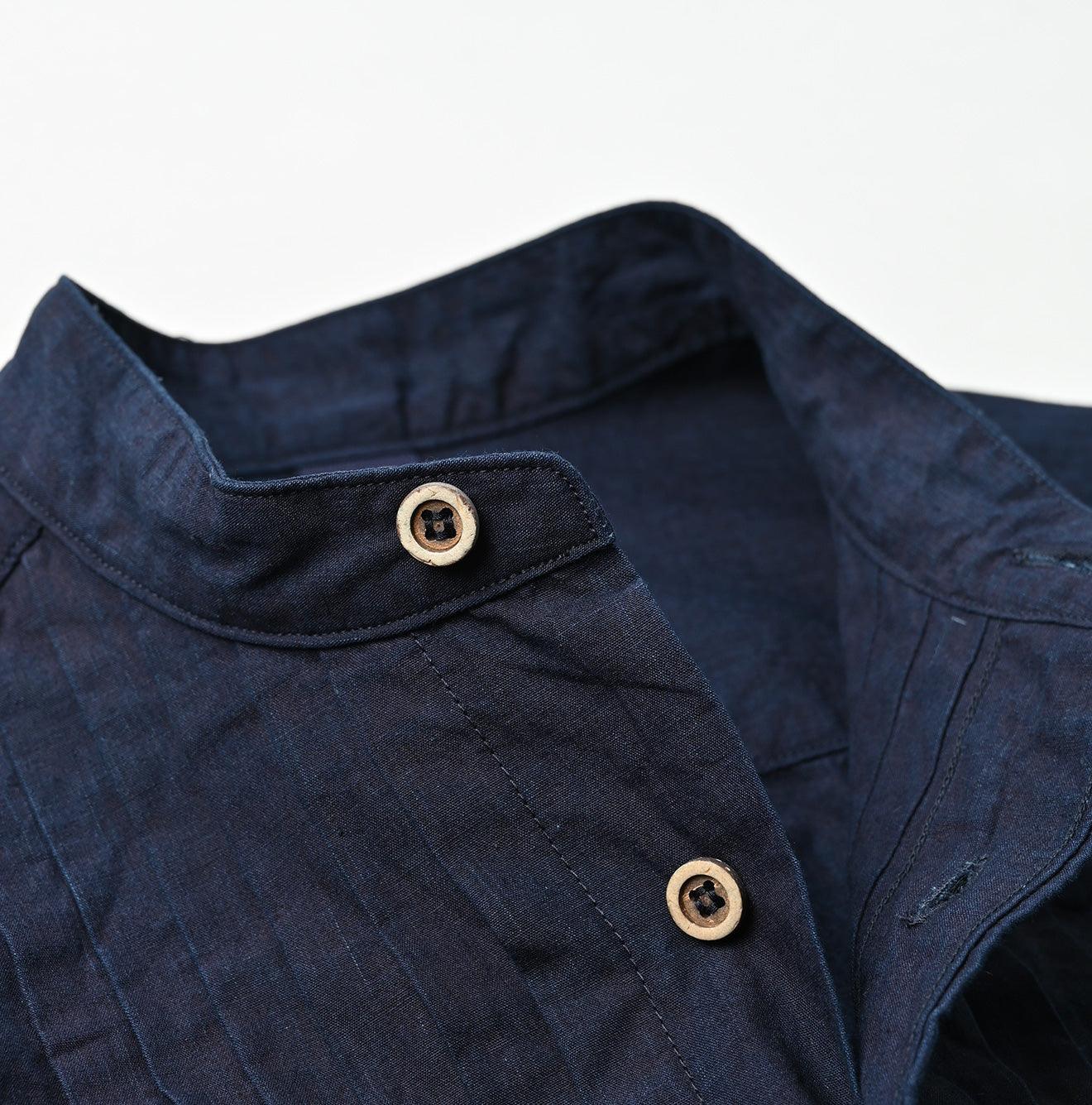 Indigo Batiste 908 Pintuck Stand Collar Shirt - 45R by 45rpm studio - Image 10