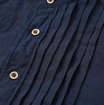 Indigo Batiste 908 Pintuck Stand Collar Shirt - 45R by 45rpm studio
