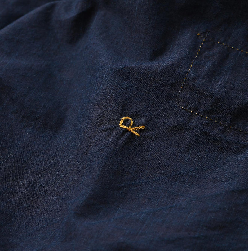 Indigo Batiste 908 Pintuck Stand Collar Shirt - 45R by 45rpm studio