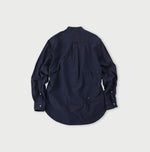 Indigo Batiste 908 Pintuck Stand Collar Shirt - 45R by 45rpm studio