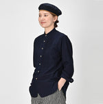 Indigo Batiste 908 Pintuck Stand Collar Shirt - 45R by 45rpm studio