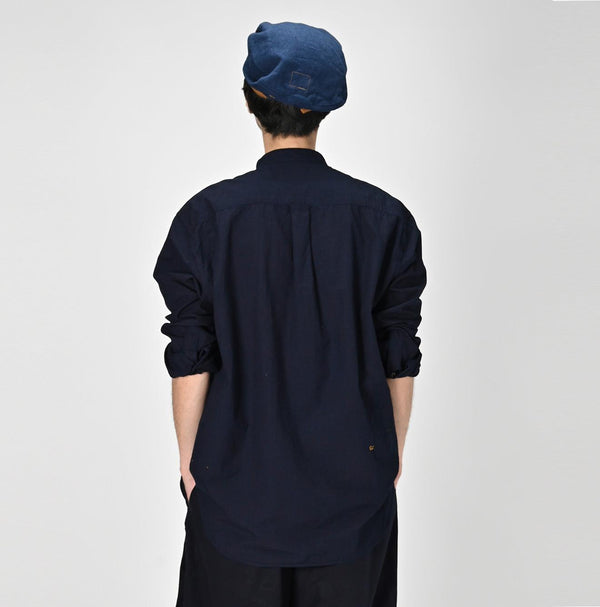 Indigo Batiste 908 Pintuck Stand Collar Shirt - 45R by 45rpm studio