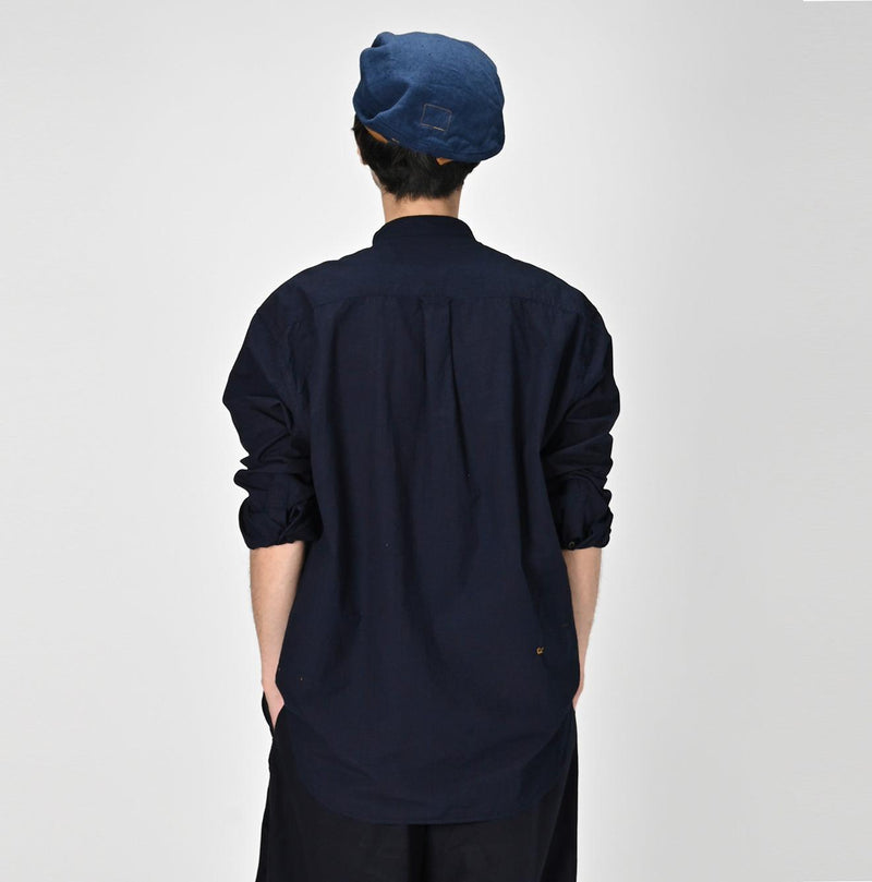 Indigo Batiste 908 Pintuck Stand Collar Shirt - 45R by 45rpm studio