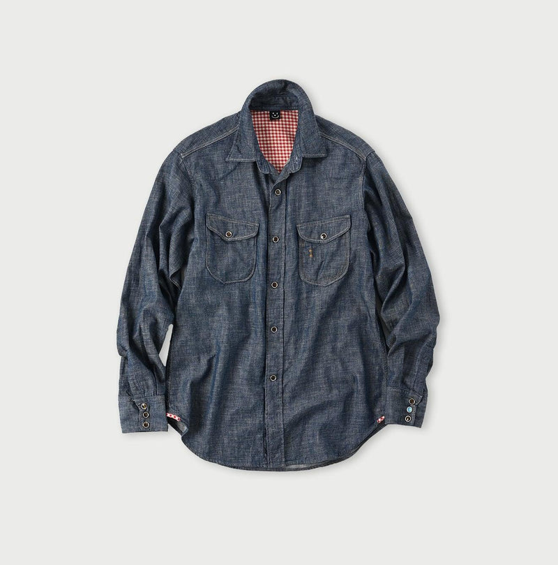 Indigo Dungaree Denim 908 Eastern Shirt Nou - 45R by 45rpm studio - Image 1