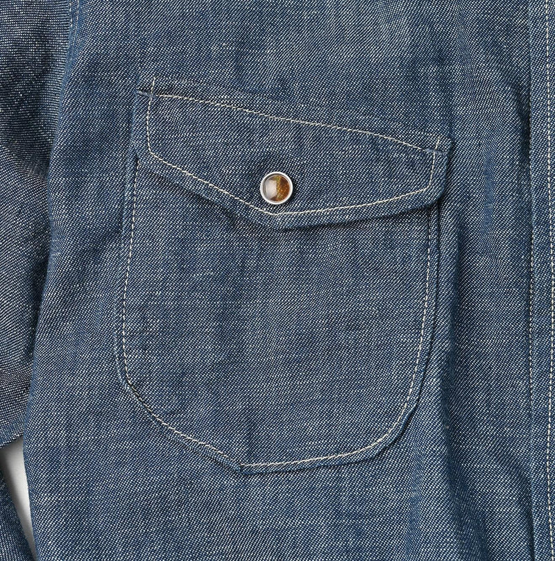 Indigo Dungaree Denim 908 Eastern Shirt Nou - 45R by 45rpm studio - Image 12