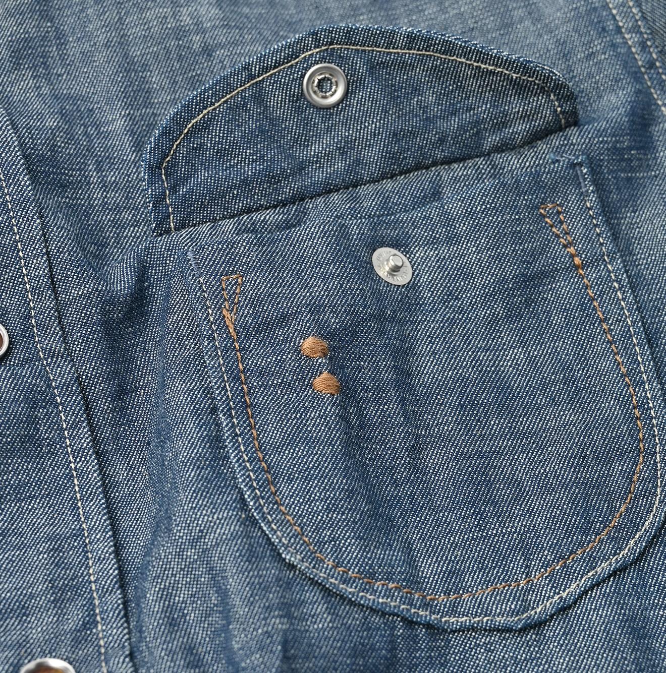 Indigo Dungaree Denim 908 Eastern Shirt Nou - 45R by 45rpm studio - Image 13