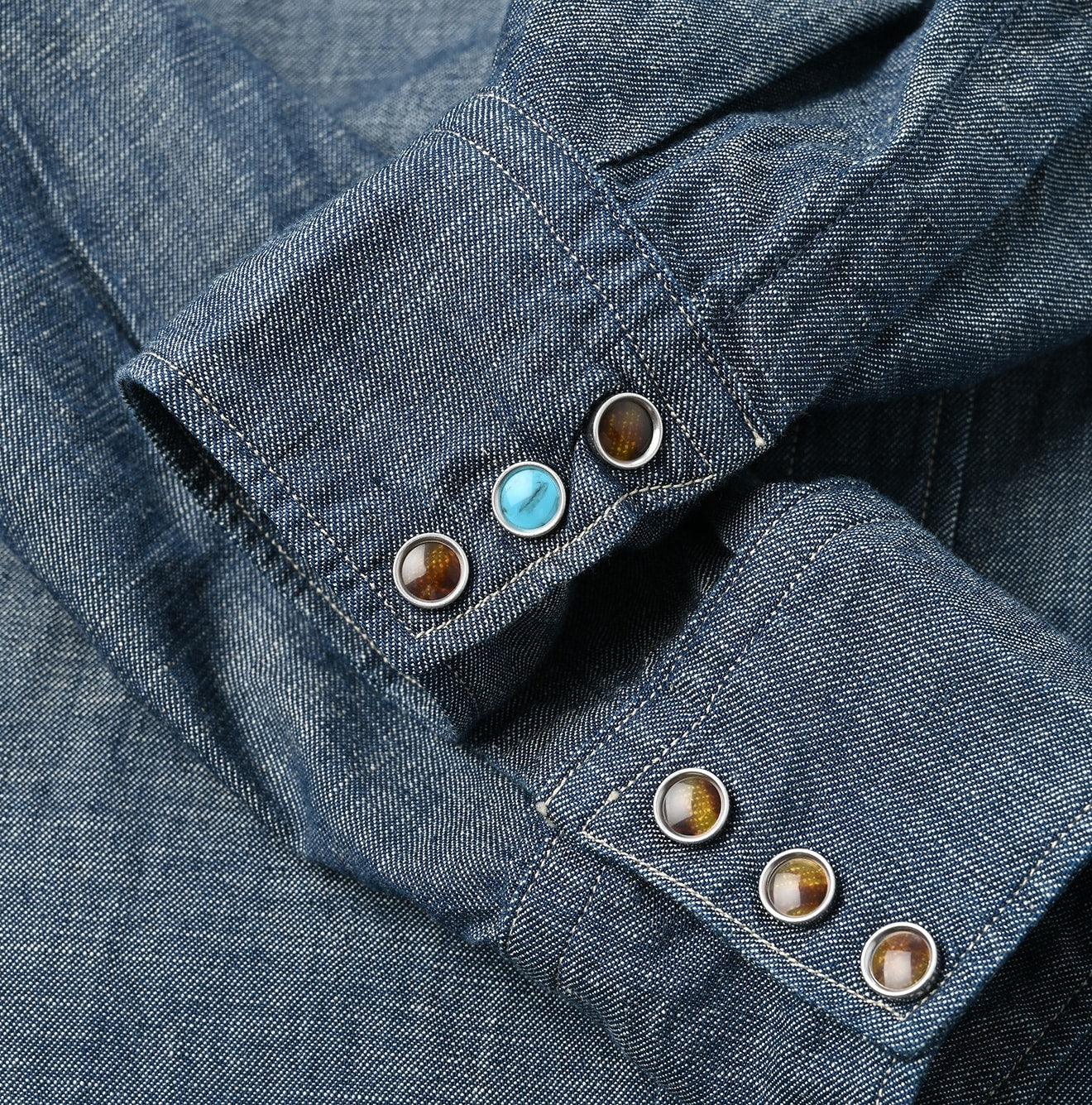 Indigo Dungaree Denim 908 Eastern Shirt Nou - 45R by 45rpm studio - Image 14
