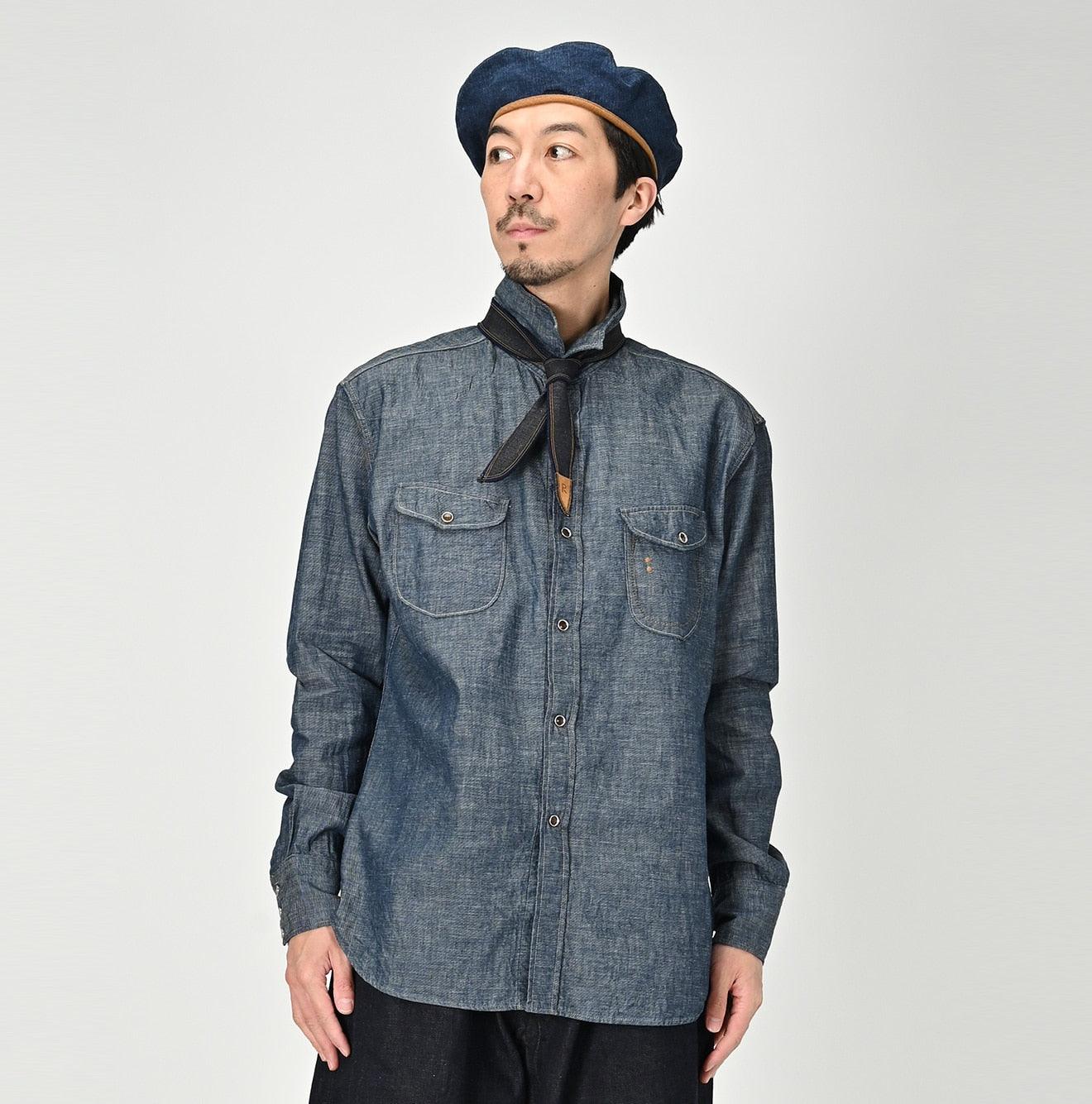 Indigo Dungaree Denim 908 Eastern Shirt Nou - 45R by 45rpm studio - Image 6