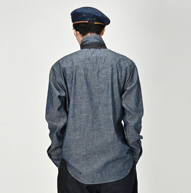 Indigo Dungaree Denim 908 Eastern Shirt Nou - 45R by 45rpm studio - Image 8