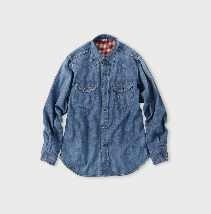 Indigo Dungaree Denim 908 Eastern Shirt Zyu - 45R by 45rpm studio - Image 1