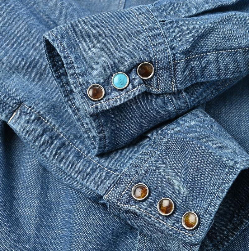 Indigo Dungaree Denim 908 Eastern Shirt Zyu - 45R by 45rpm studio - Image 14