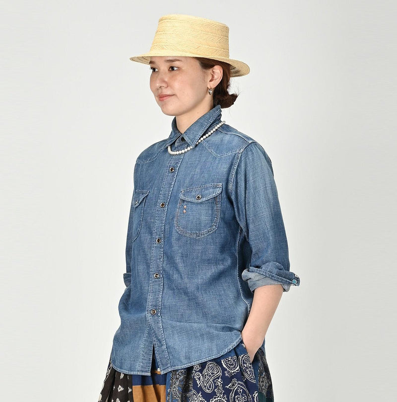 Indigo Dungaree Denim 908 Eastern Shirt Zyu - 45R by 45rpm studio - Image 4