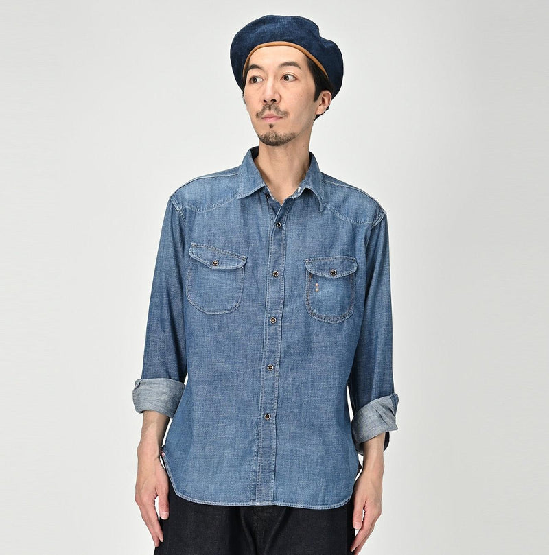Indigo Dungaree Denim 908 Eastern Shirt Zyu - 45R by 45rpm studio - Image 6