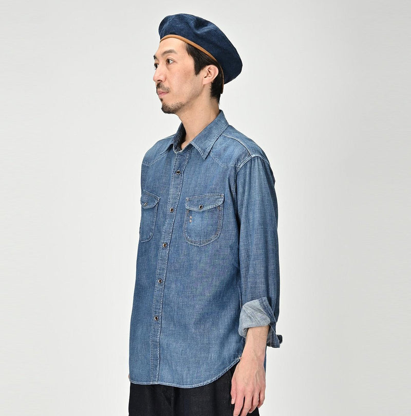 Indigo Dungaree Denim 908 Eastern Shirt Zyu - 45R by 45rpm studio - Image 7