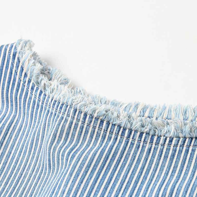 45R Rye Mugi Denim Fringed Dress Distressed - Image 9