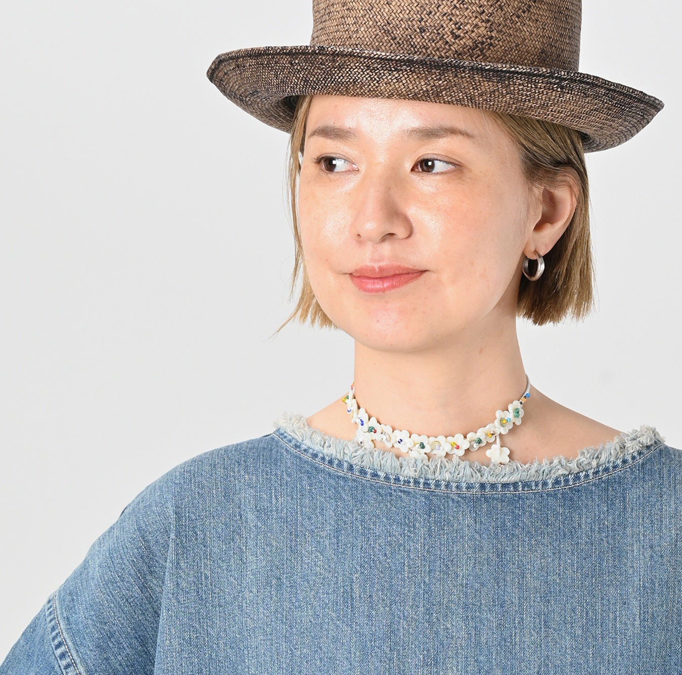45R Rye Mugi Denim Fringed Dress Distressed