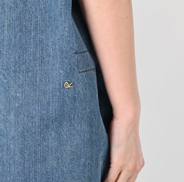 45R Rye Mugi Denim Fringed Dress Distressed